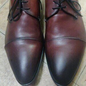 Antonio Maurizi 43EU 10US derby oxford pointed cap toe brown patina made italy